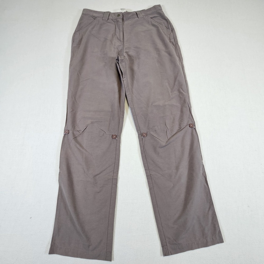 Woolrich Quarry Pants Women 10 Grey Hiking Roll Tab Convertible Capri Outdoor